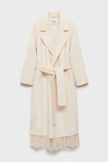 Fringe Wool-Blend Coat from Mango