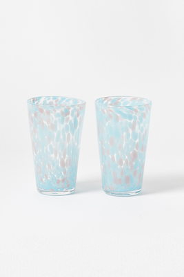 Bexton Blue Spot Glass Highball Tumblers from Oliver Bonas