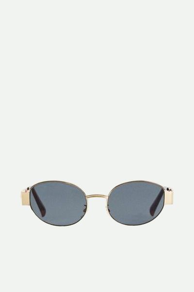 Oval Metallic Sunglasses from Bershka