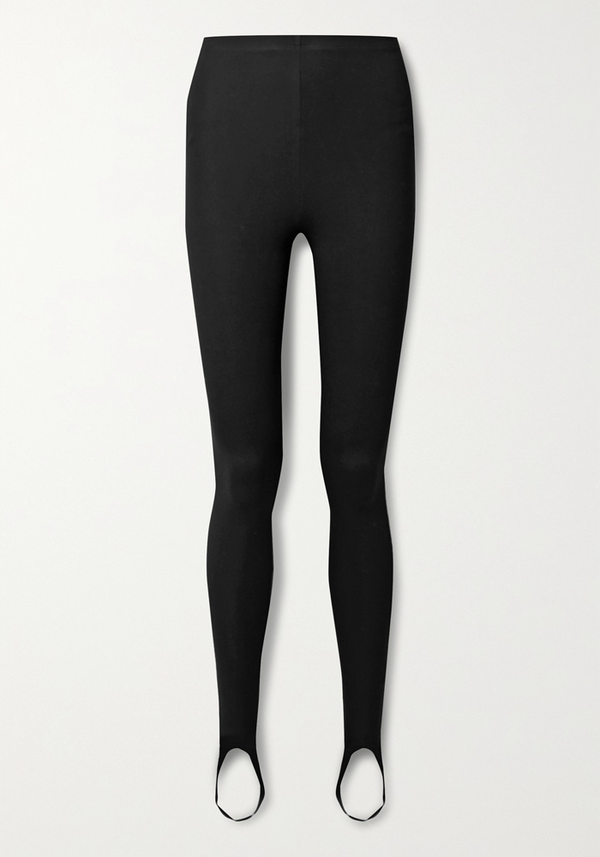 Black Rio Stretch Ponte Stirrup Leggings from Leset