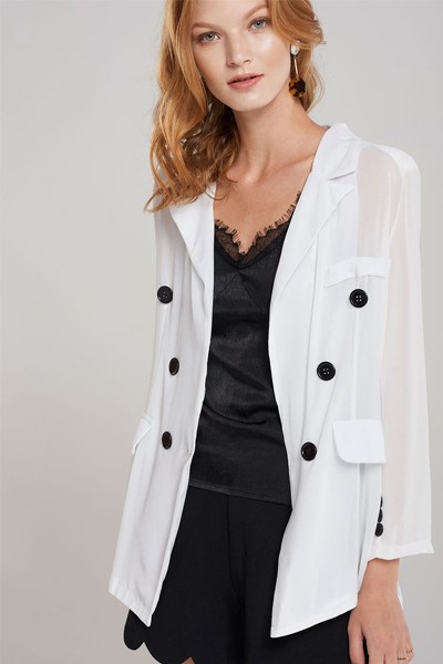 Phoebe Back Slit Chiffon Jacket