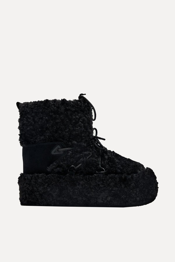 Faux Shearling Ankle Boots from Zara