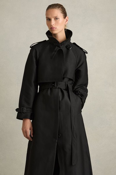 Gabardine Trench Coat With Cotton