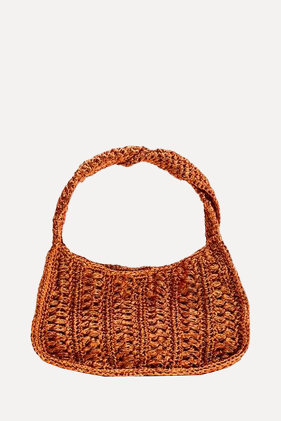Woven Shopper Bag With Rhinestones from Zara