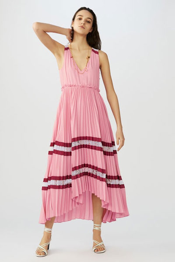 Long Pleated Dress from Maje