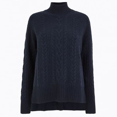 Relaxed Fit Cable Knit Jumper