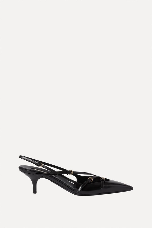 55mm Buckle-Embellished Slingblack Pumps from Miu Miu