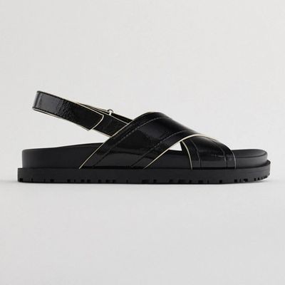 Crossed Strap Flat Sandals from Zara