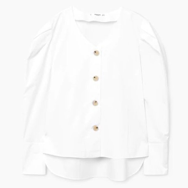 Puff Sleeves Poplin Shirt