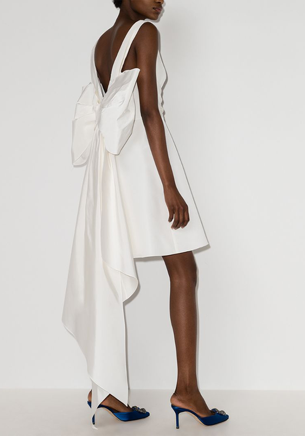 Back Bow Silk Mini Dress from Carolina Herrera
