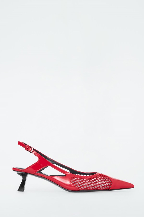 Pointed Mesh Slingback Kitten Heels from COS