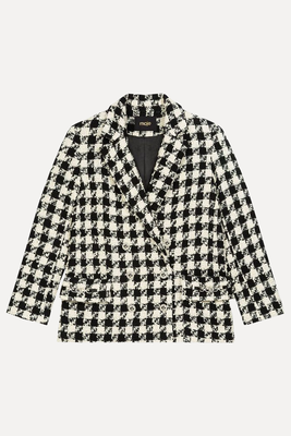 Houndstooth Wide-Cut, Thick Jacket from Maje