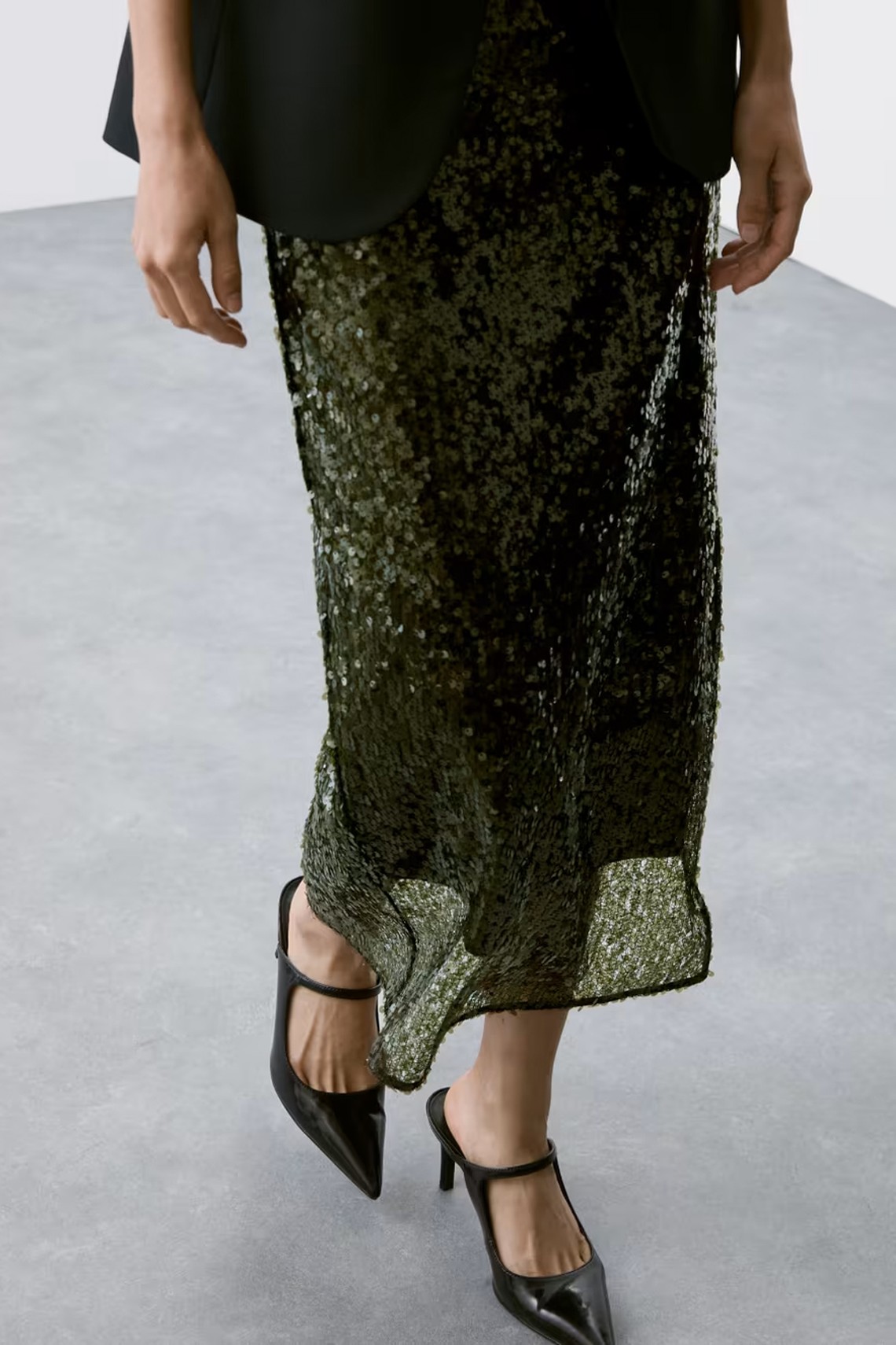 Sequin Midaxi Column Skirt