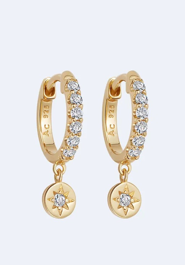 Polaris White Sapphire Drop Earrings