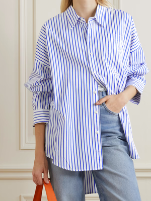 Oversized Striped Cotton-Poplin Shirt from Denimist 