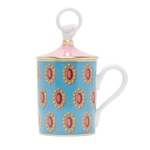 Broche-Print Hand & Ring-Lid Mug from Gucci