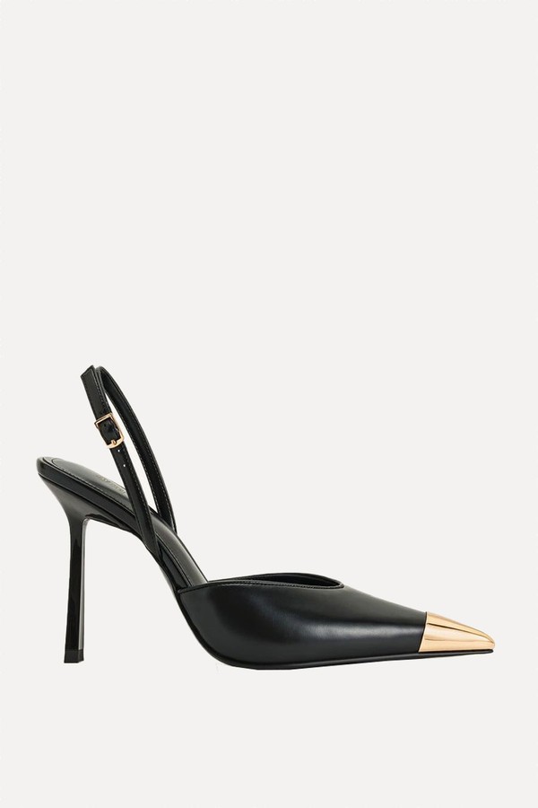 Savannah Gold Tipped Slingback Pumps from JE PEI