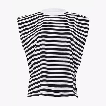 Cotton Shoulder-Pad Jersey T-Shirt from French Connection