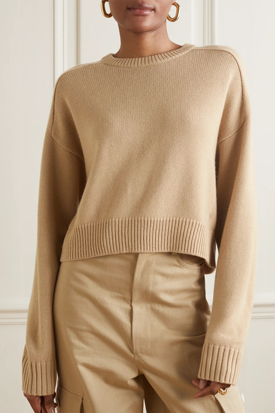 Bruzzi Oversized Cropped Wool & Cashmere-Blend Sweater from LouLou Studio