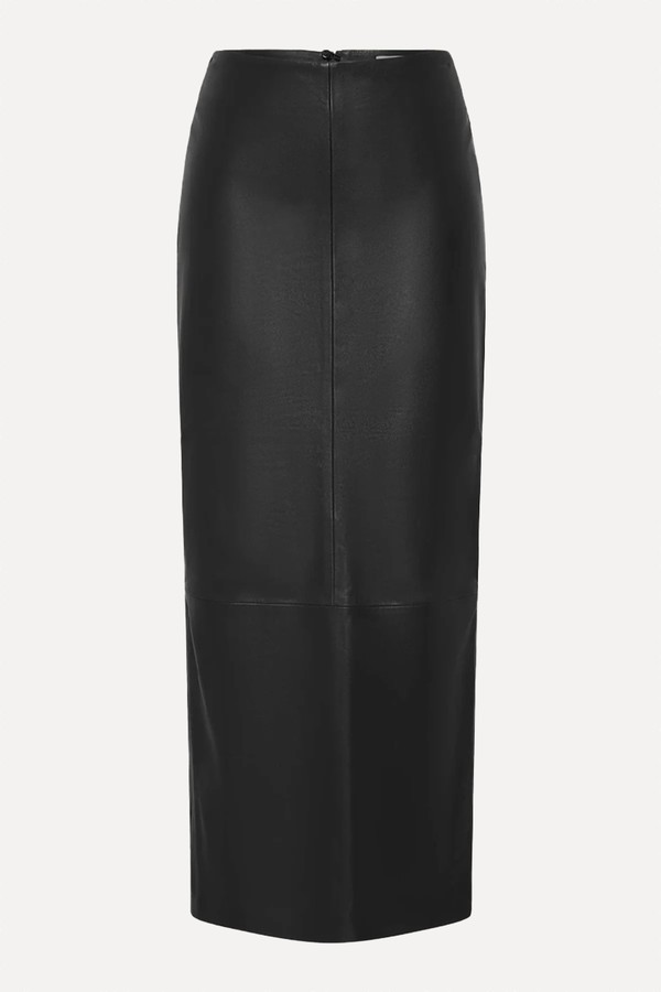  Column Leather Maxi Skirt from St. Agni