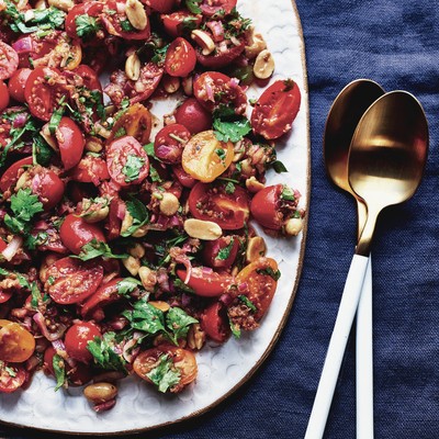 Tomato & Peanut Salad With Tamarind, Ginger & Honey Dressing