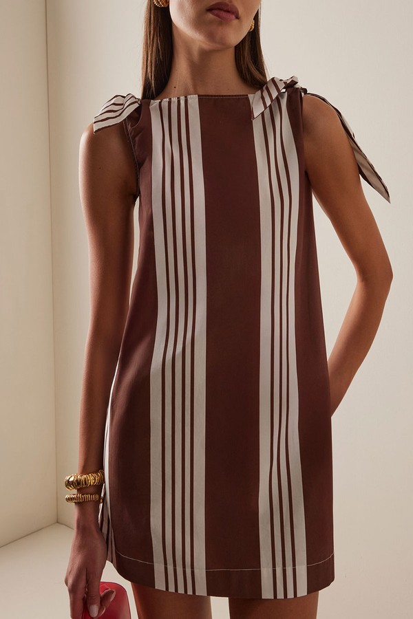 Rosie Striped Cotton Mini Dress from Posse