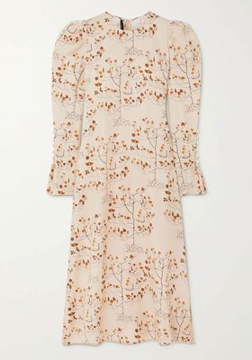 Athena Faux Pearl-Embellished Floral-Print Midi Dress from Mother Of Pearl
