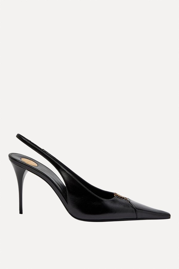 Babylone 90 Leather Slingback Pumps from SAINT LAURENT