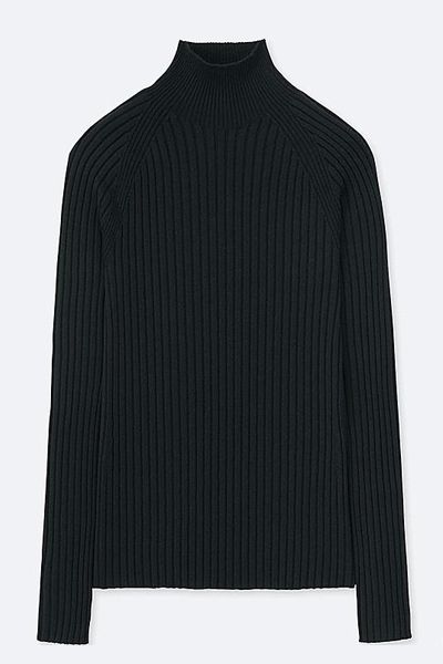 Women’s 3D Knit Extra Fine Merino Mock Neck Jumper from Uniqlo