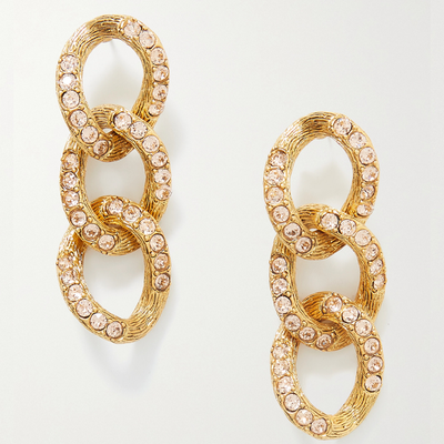 Gold-Tone Swarovski Crystal Earrings from Oscar De La Renta