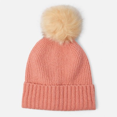 Pieces Pink Wool Pom Pom Hat