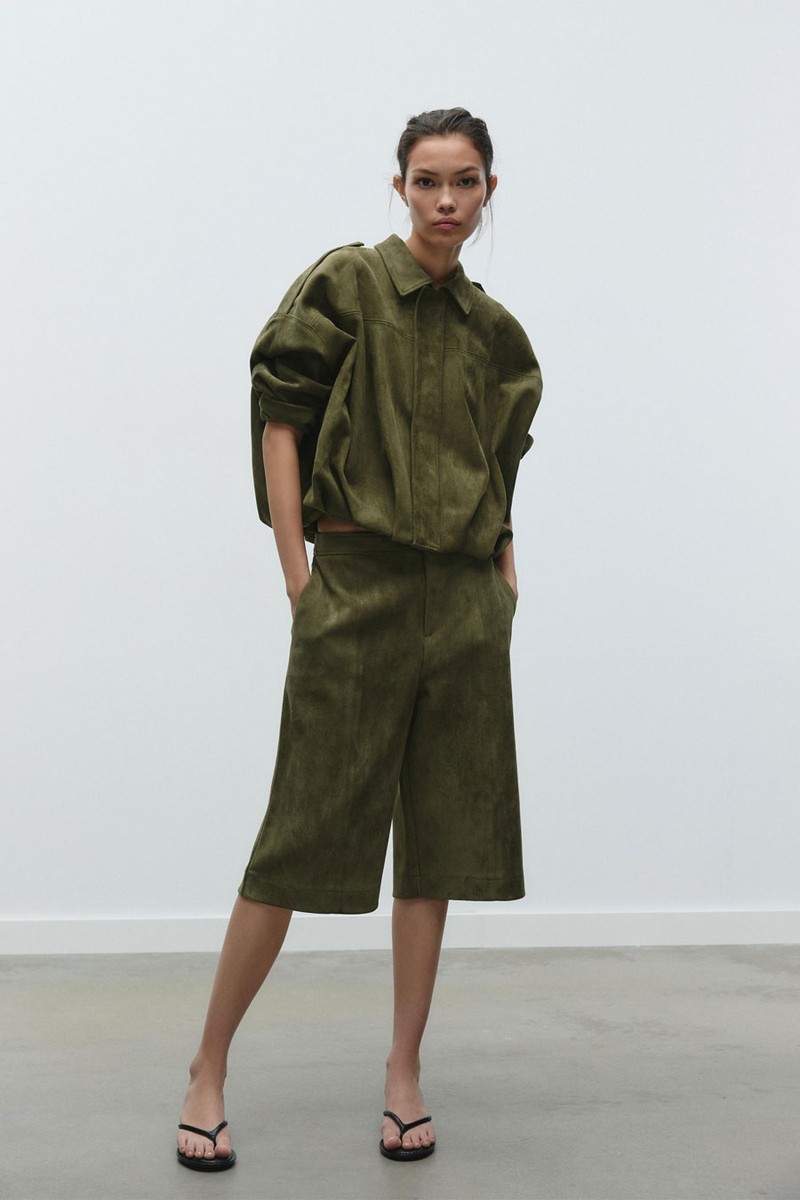Suede-Effect Bermuda Shorts from Zara