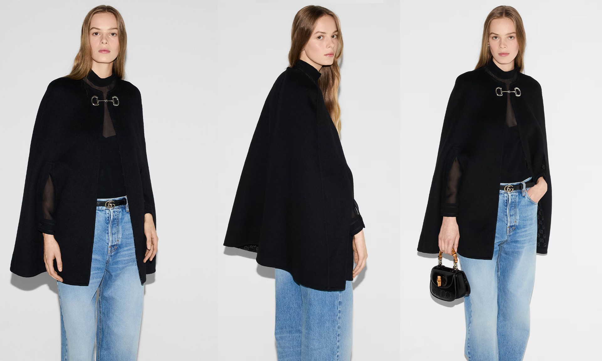 Wool & Silk Horsebit Cape from Gucci