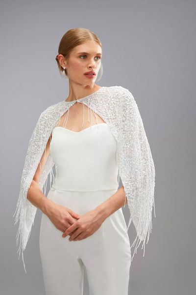 Sequin And Bead Embellished Bridal Cape from Coast