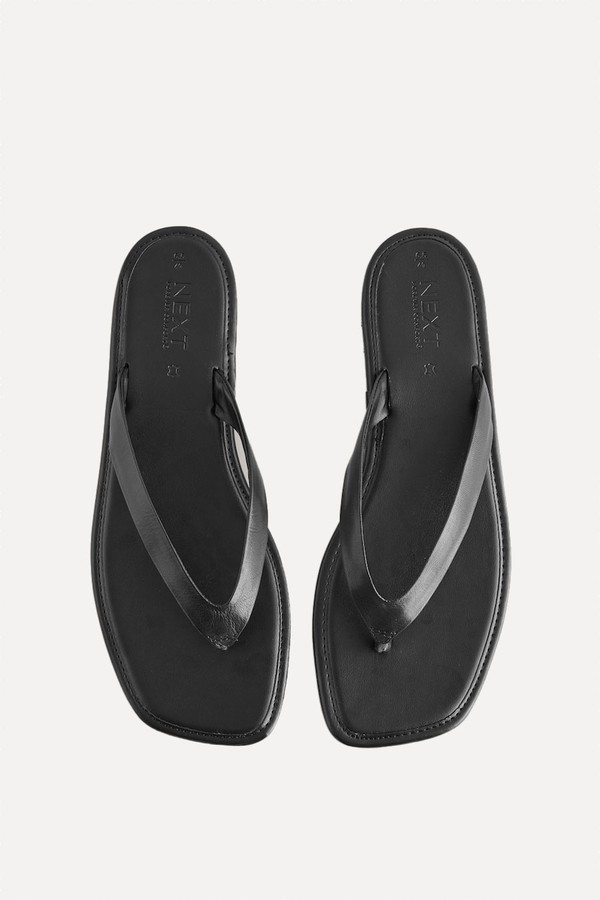 Leather Standard/Wide Fit Forever Comfort® Square Toe Thong Sandals from Next