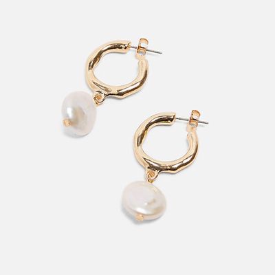 Hoop And Pearl Earrings from Zara