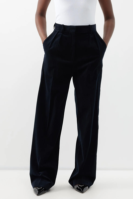 Cotton & Cashmere-Blend Corduroy Trousers from Raey