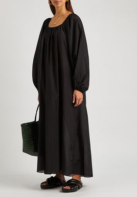 The Decolette Black Cotton-Blend Maxi Dress from Matteau
