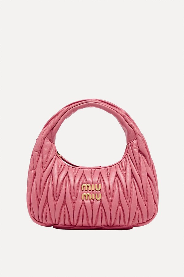 Wander Matelassé Leather Hobo Bag from Miu Miu