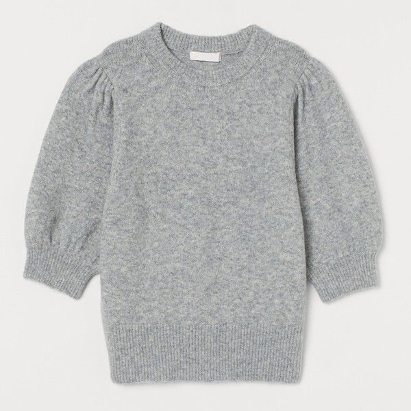 Puff-Sleeved Knitted Jumper from H&M