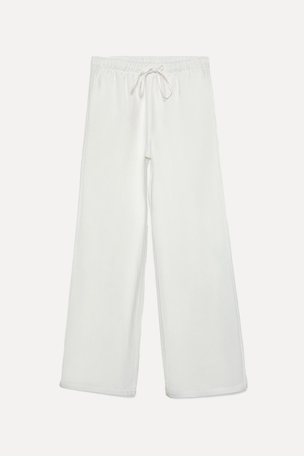 Linen Blend Drawstring Trousers from STRADIVARIUS