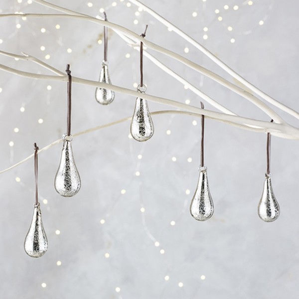 Antiqued Drop Glass Baubles