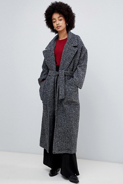 Wrap Coat in Herringbone from Dr Denim