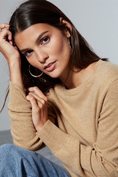 Pure Cashmere Round Neck Jumper Camel