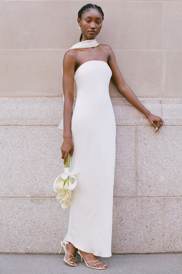 Julia Slip Strapless Scarf Maxi Dress from Abercrombie & Fitch
