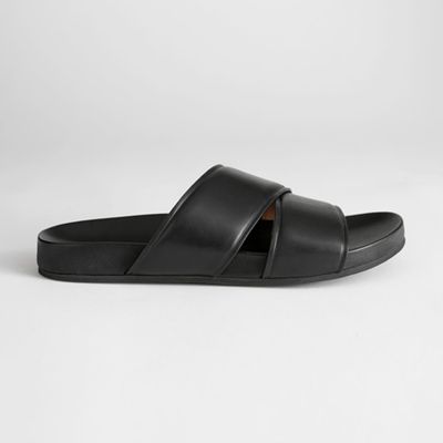 Criss Cross Leather Slip On Sandals from & Other Stories