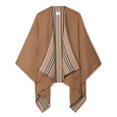 Reversible Striped Wool Wrap from Burberry