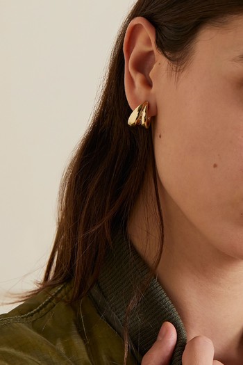 Micro Double Natasha Lilly Gold-Plated Hoop Earrings from Jennifer Fisher