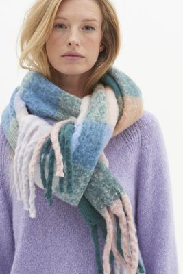 Cashmere Woven Scarf In Check