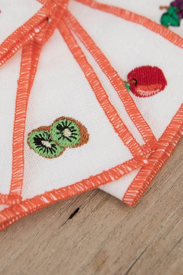 Fruits Linen Cocktail Napkins from Katira